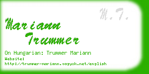 mariann trummer business card